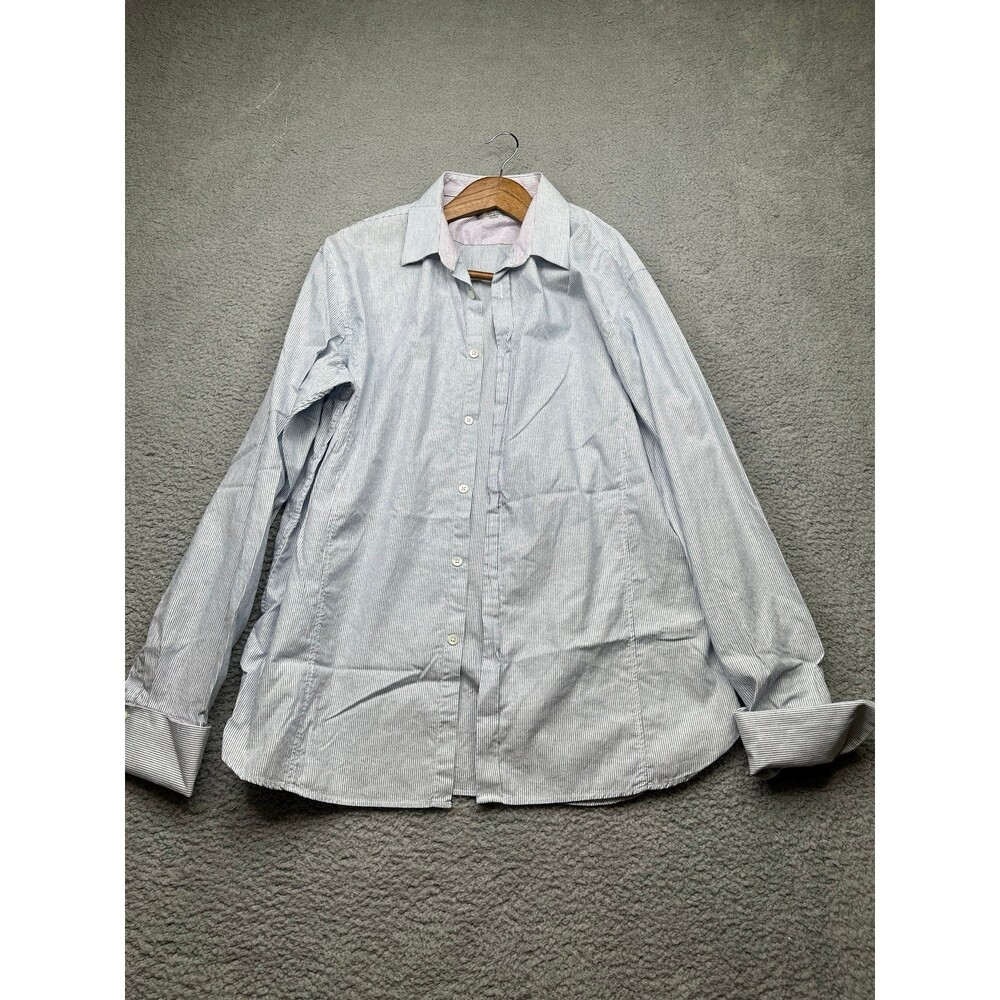 Ted Baker London button down mens size 6= 2x blue in stripes cotton